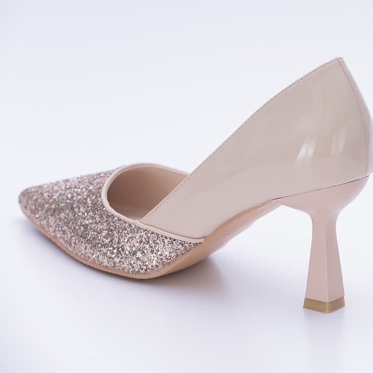 グリッターパンプス 切替デザイン 7cmヒール ポインテッドトゥ | AUNI | 詳細画像4 