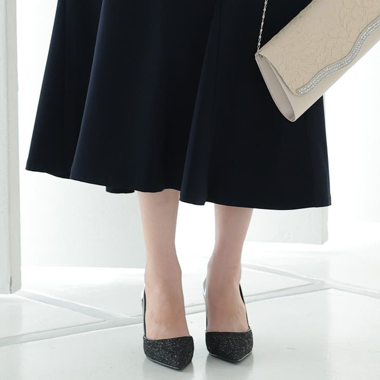 グリッターパンプス 切替デザイン 7cmヒール ポインテッドトゥ | AUNI | 詳細画像7 