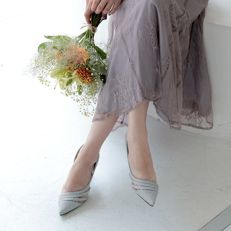 グリッターパンプス ラインカット 8cmヒール ポインテッドトゥ | AUNI | 詳細画像9 