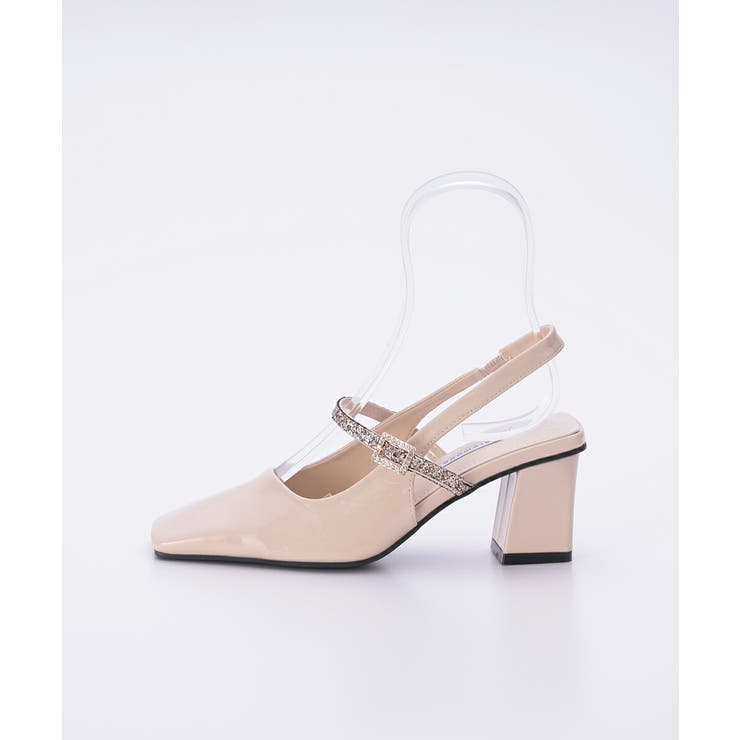 グリッターストラップ付きパンプス 6cmヒール スクエアトゥ | AUNI | 詳細画像2 