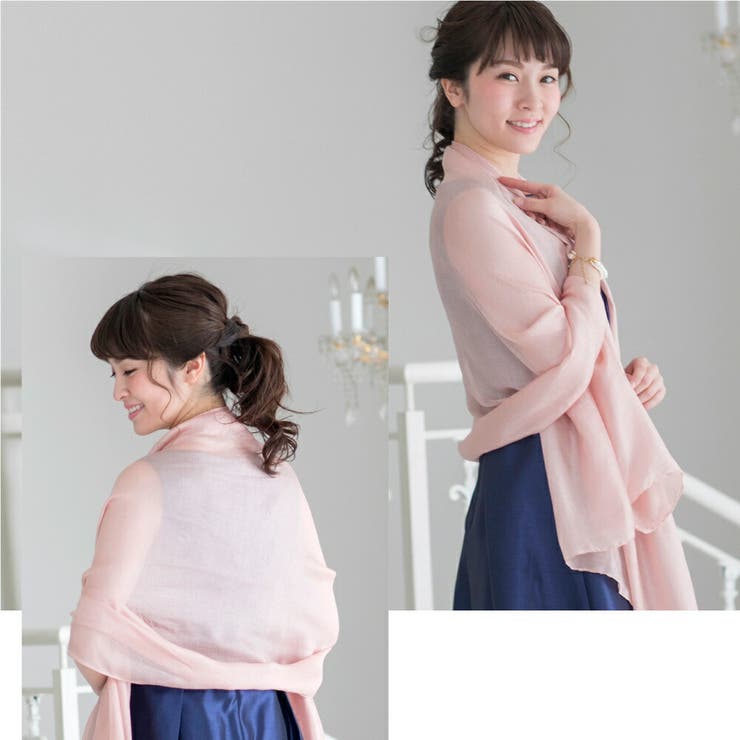 ショール 結婚式 ストール 秋 無地 シンプル 上品 白 黒 無地ストール | AUNI | 詳細画像3 