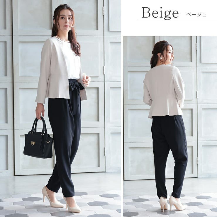 ノーカラージャケットパンツセットアップ 3点セット オケージョン | AUNI | 詳細画像8 