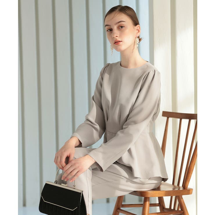 ペプラムブラウスパンツスーツ 2点セット オケージョン | AUNI | 詳細画像8 