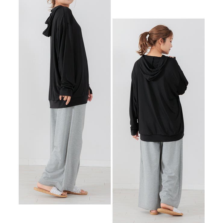 ラッシュガード 秋 レディース 長袖 大きいサイズ パーカー 体型カバー 水着 | AUNI | 詳細画像8 