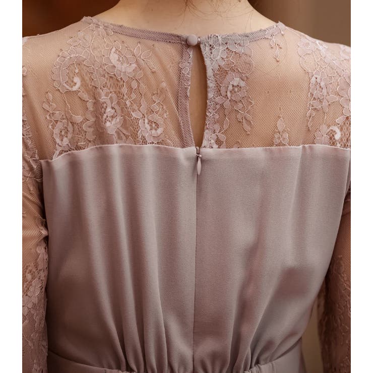 パーティードレス 結婚式 ワンピース ドレス ロングドレス 袖あり レース | AUNI | 詳細画像9 