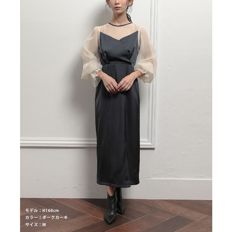 ダークカーキ | 結婚式 ドレス パーティードレス オケージョンドレス ワンピース レディース | AUNI