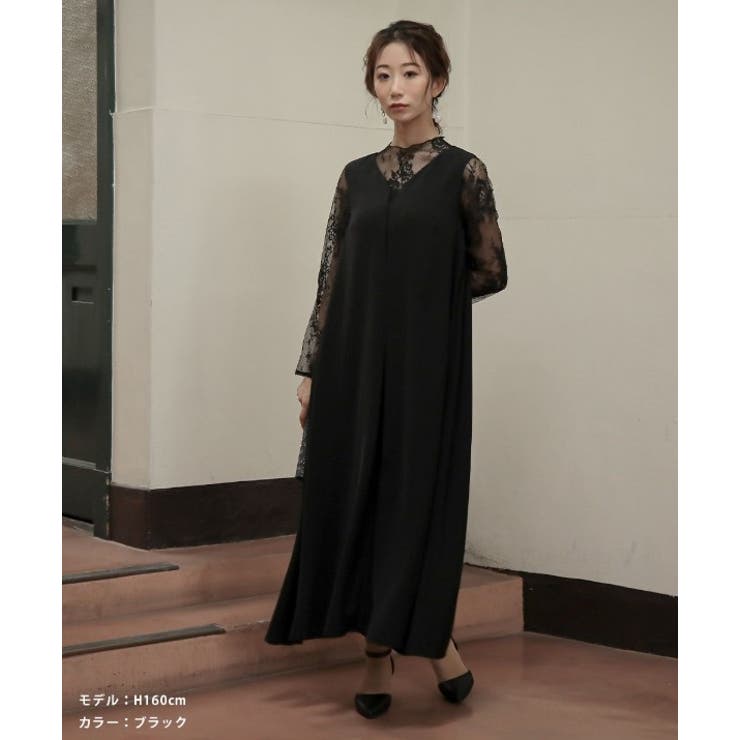 ブラック | 結婚式 ドレス パーティードレス オケージョンドレス ワンピース レディース | AUNI