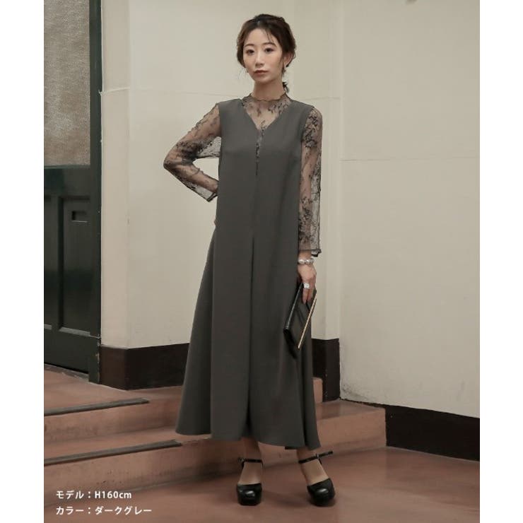 ダークグレー | 結婚式 ドレス パーティードレス オケージョンドレス ワンピース レディース | AUNI