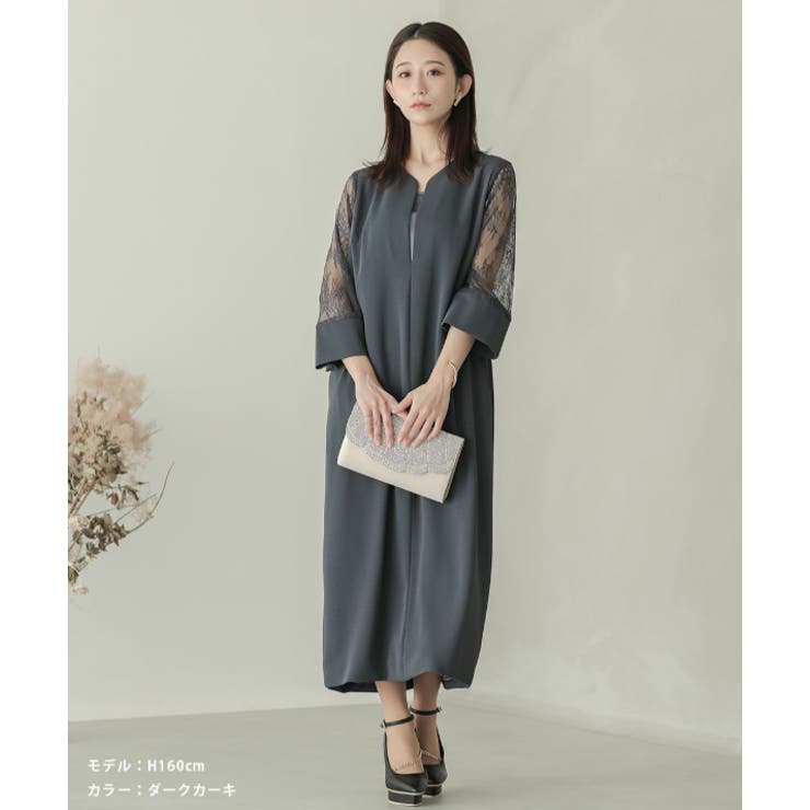 ダークカーキ | 結婚式 ドレス パーティードレス オケージョンドレス ワンピース レディース | AUNI