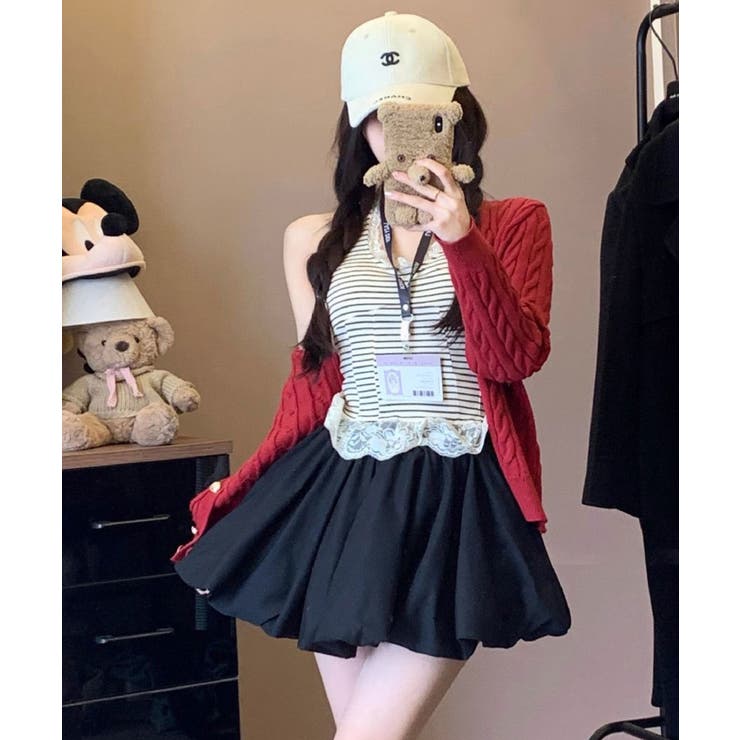 ブラック | アソートボリュームバルーンミニスカート | Axis