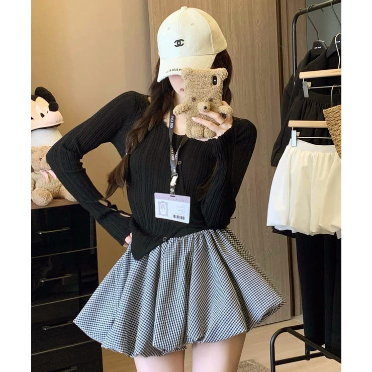 ブラック系 | アソートボリュームバルーンミニスカート | Axis