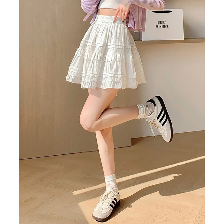 ドット刺繍 フリルレースミニスカート/インナーパンツ付き | Axis | 詳細画像1 