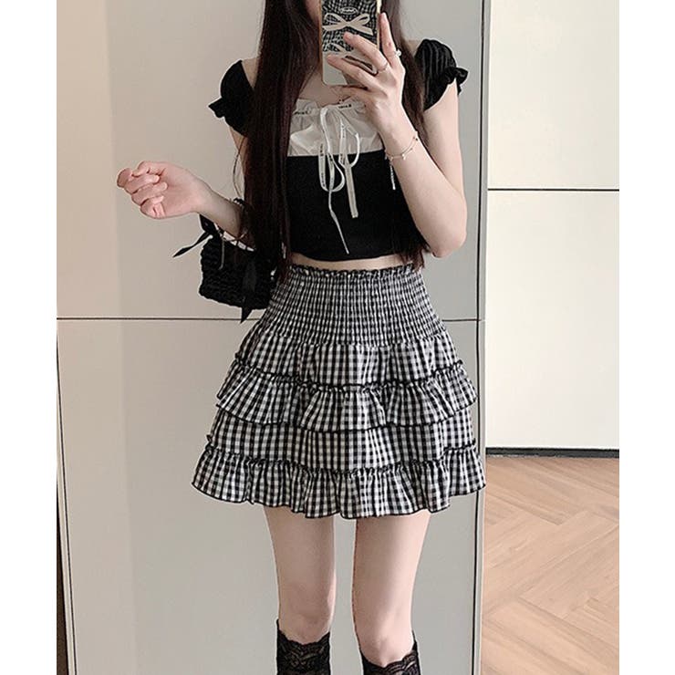 チェックティアードミニスカート | Axis | 詳細画像4 