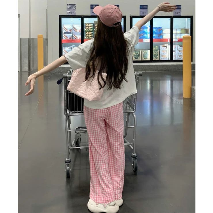 ギンガムチェックドロストワイドパンツ | Axis | 詳細画像3 