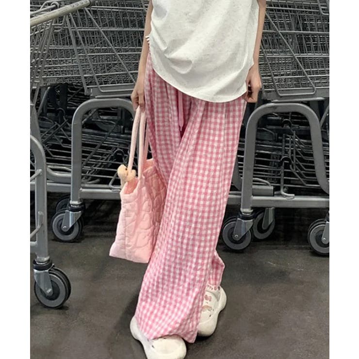 ギンガムチェックドロストワイドパンツ | Axis | 詳細画像4 