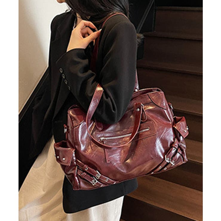 PU 2WAY仕様 フェイクレザーボストンバッグ | Axis | 詳細画像3 