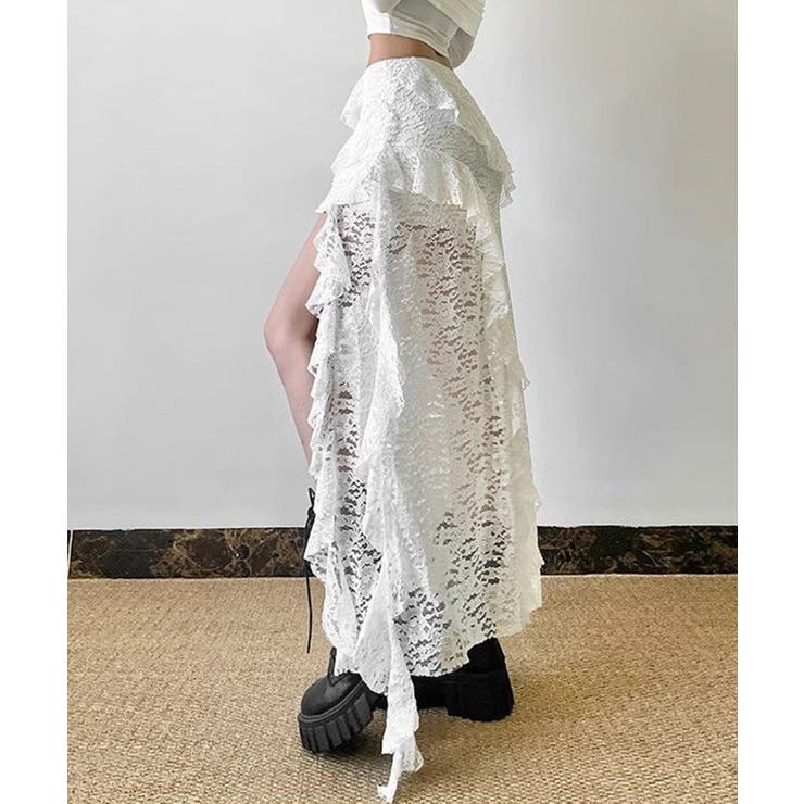 アシンメトリー レースロングスカート | Axis | 詳細画像12 