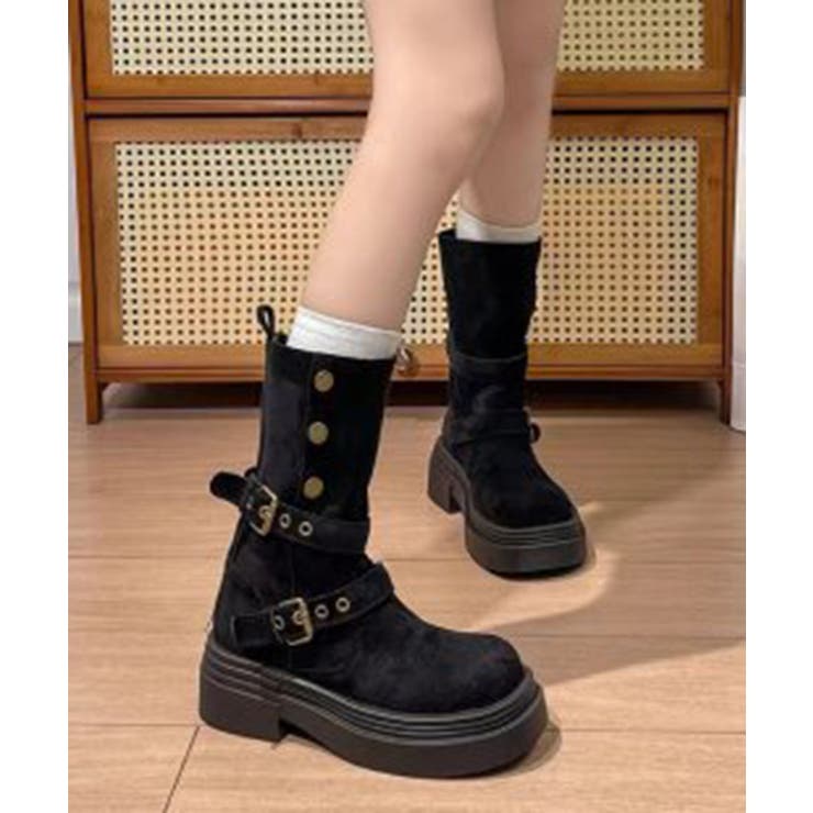 ボタン付きフェイクスエード エンジニアブーツ | Axis | 詳細画像3 