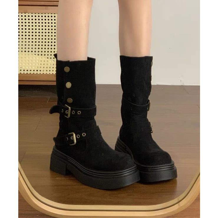 ボタン付きフェイクスエード エンジニアブーツ | Axis | 詳細画像4 