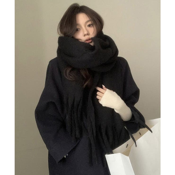 アソート フリンジマフラー ソリッド チェック 大判 | Axis | 詳細画像1 