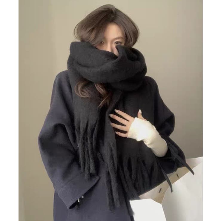 アソート フリンジマフラー ソリッド チェック 大判 | Axis | 詳細画像2 