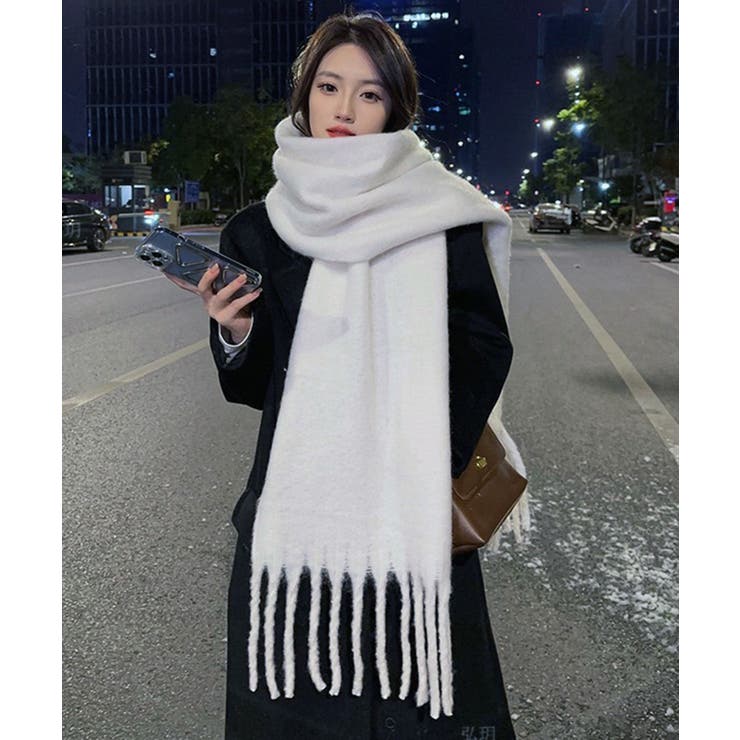 アソート フリンジマフラー ソリッド チェック 大判 | Axis | 詳細画像3 