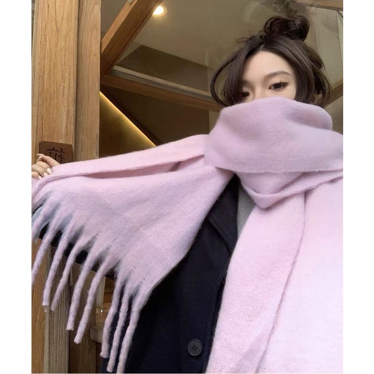 アソート フリンジマフラー ソリッド チェック 大判 | Axis | 詳細画像6 