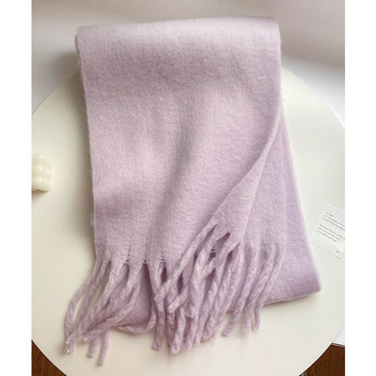 ピンク | アソート フリンジマフラー ソリッド チェック 大判 | Axis