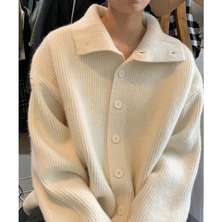 衿付きリブニットカーディガン | Axis | 詳細画像4 