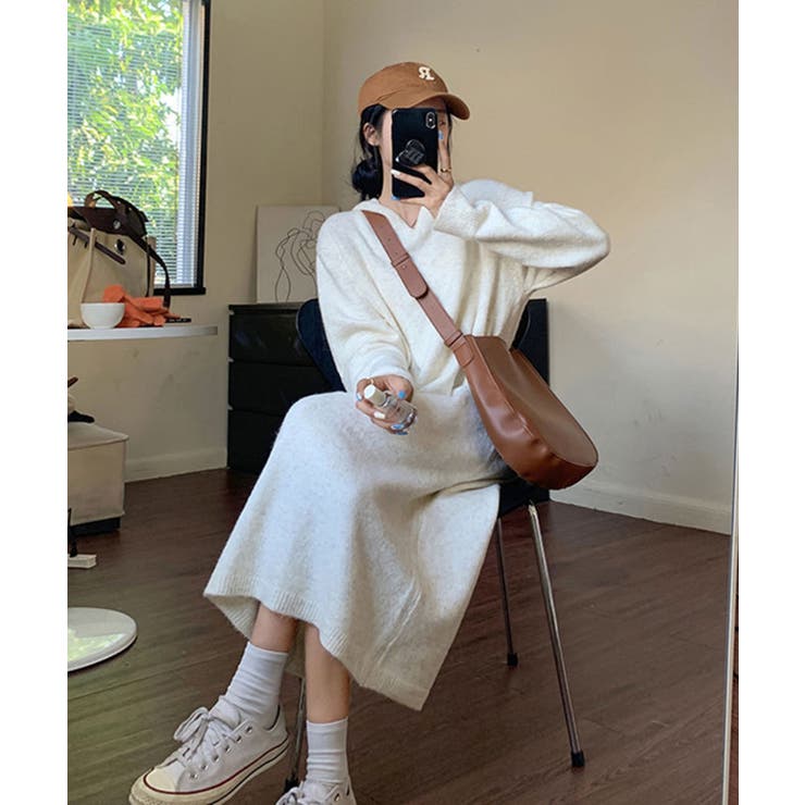 ロングニットワンピース フーディー | Axis | 詳細画像1 