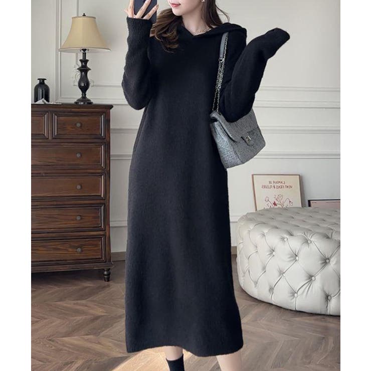 ロングニットワンピース フーディー | Axis | 詳細画像7 