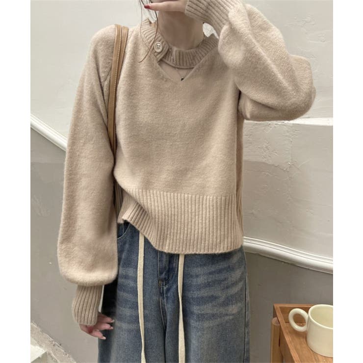 ボタン付きデザインニットプルオーバー | Axis | 詳細画像4 