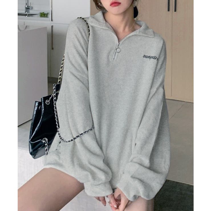 ワンポイント刺繍入り ハーフジップスウェット | Axis | 詳細画像1 