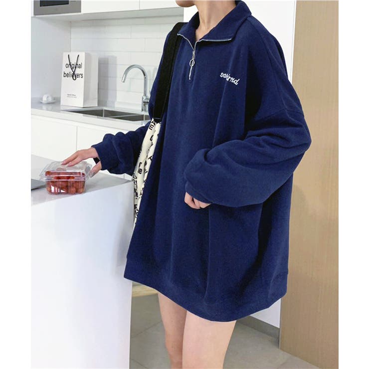 ワンポイント刺繍入り ハーフジップスウェット | Axis | 詳細画像11 