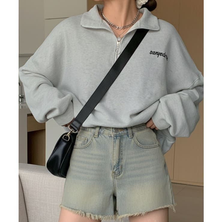 ワンポイント刺繍入り ハーフジップスウェット | Axis | 詳細画像2 