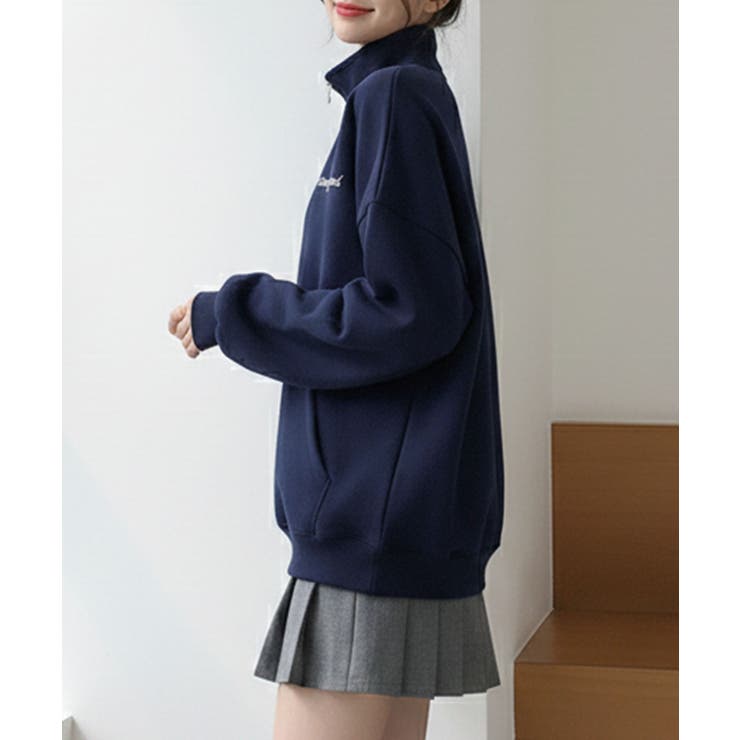 ワンポイント刺繍入り ハーフジップスウェット | Axis | 詳細画像7 