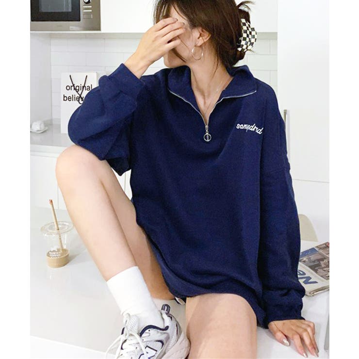 ワンポイント刺繍入り ハーフジップスウェット | Axis | 詳細画像9 