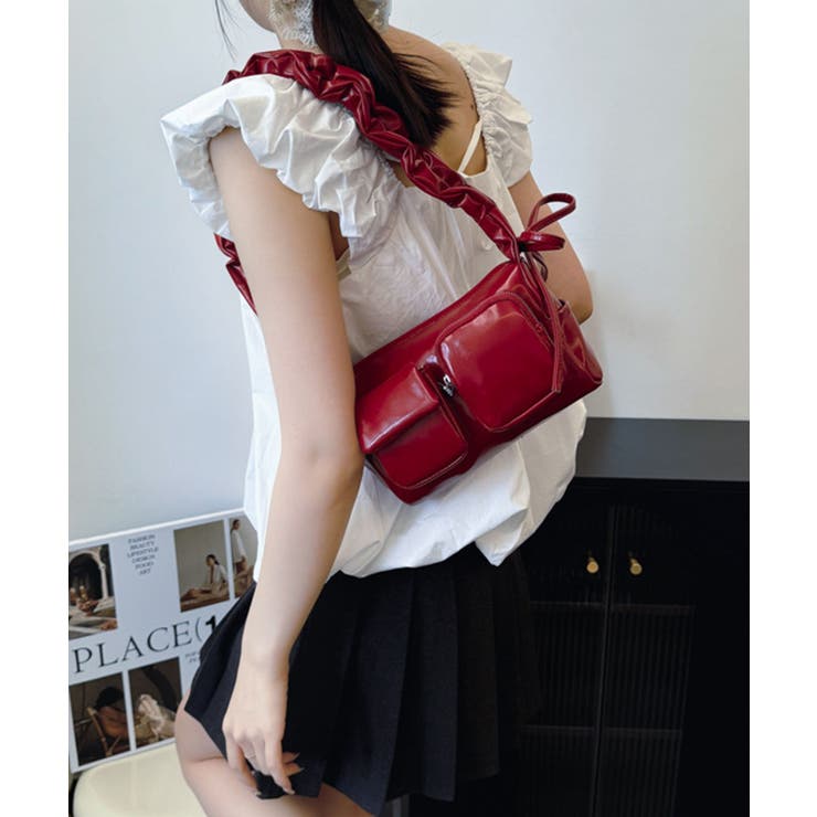 フロントポケットPUショルダーバッグ | Axis | 詳細画像5 