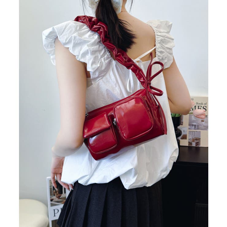 フロントポケットPUショルダーバッグ | Axis | 詳細画像8 