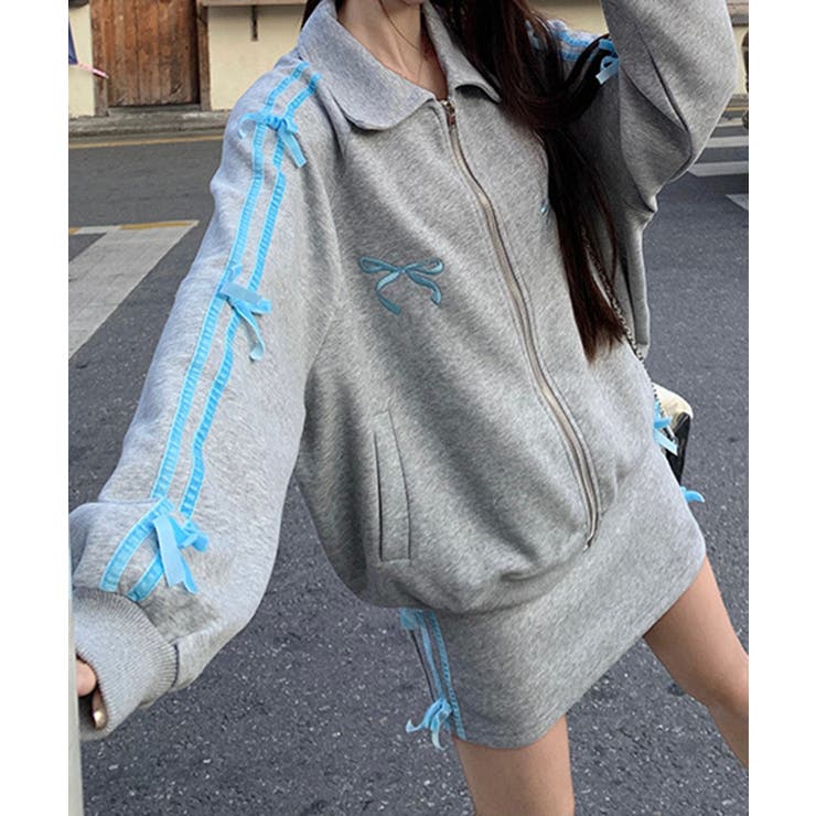 リボン付きスウエットZIPトップス | Axis | 詳細画像4 