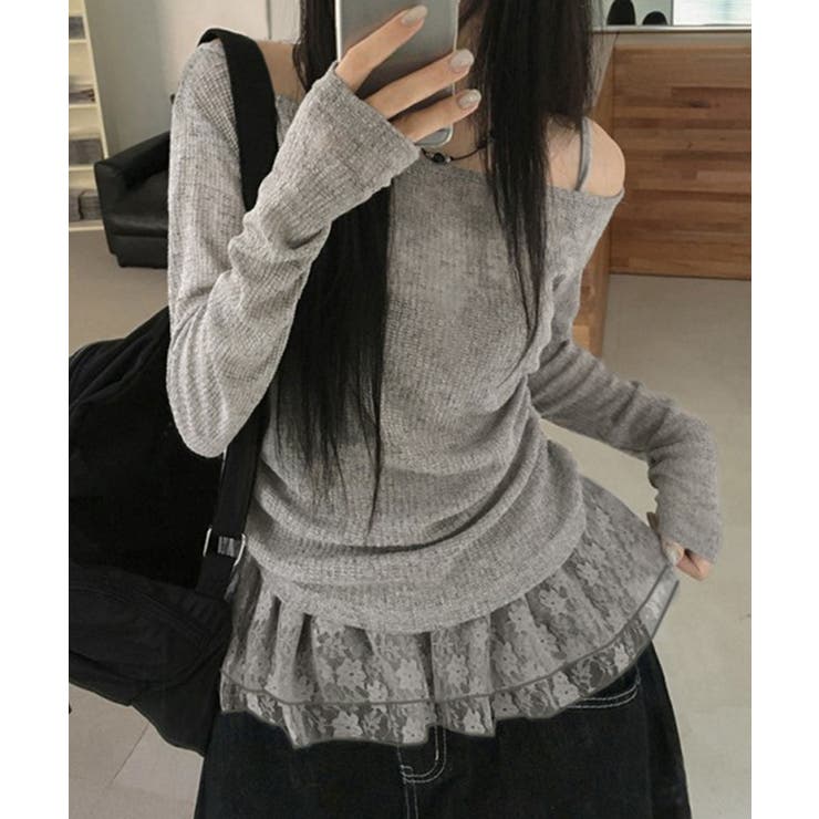 ワンショルダーニットトップス | Axis | 詳細画像3 