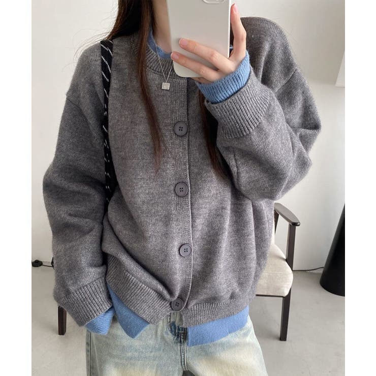 フェイクレイヤードニットカーディガン | Axis | 詳細画像1 