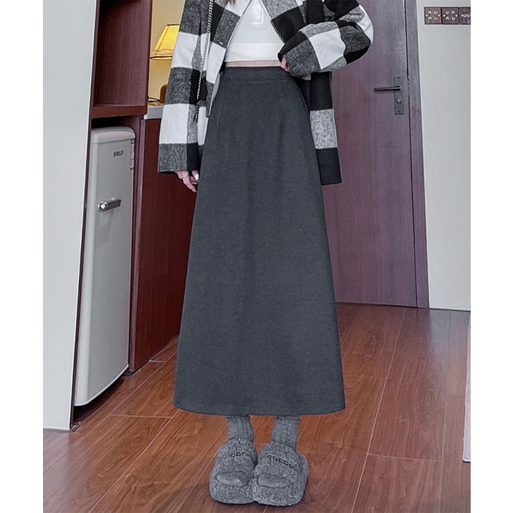 グレー | フレアAラインロングスカート | Axis