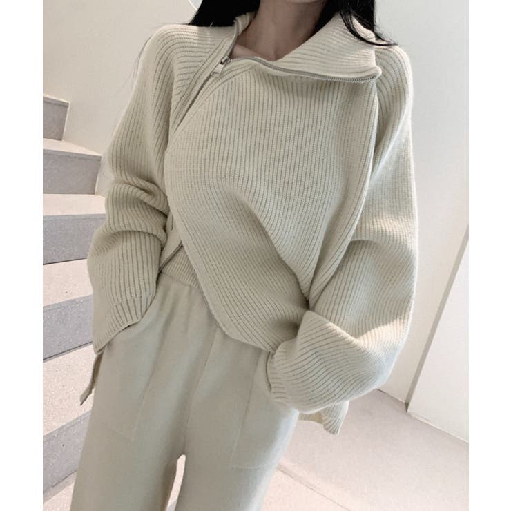 アシンメトリーZIPニット | Axis | 詳細画像6 