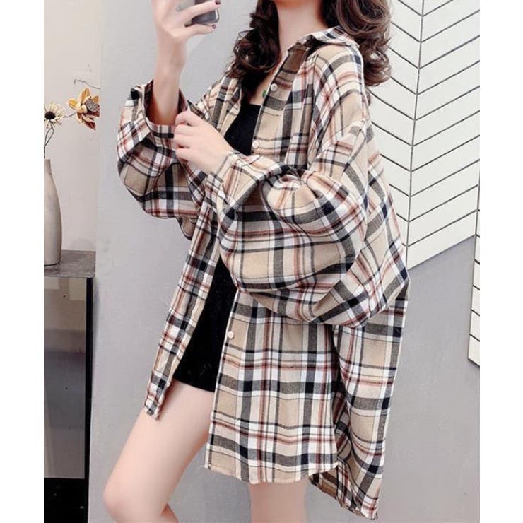 ベージュ | マドラスチェックシャツ | Axis