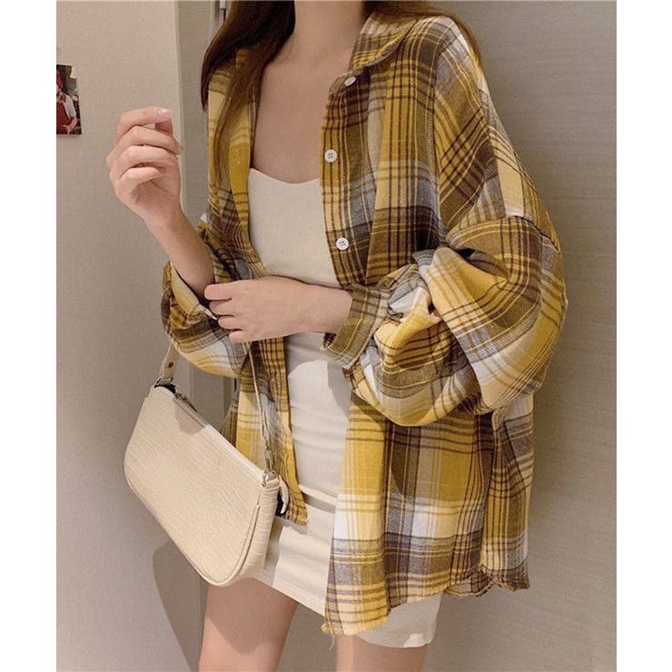 イエロー | マドラスチェックシャツ | Axis