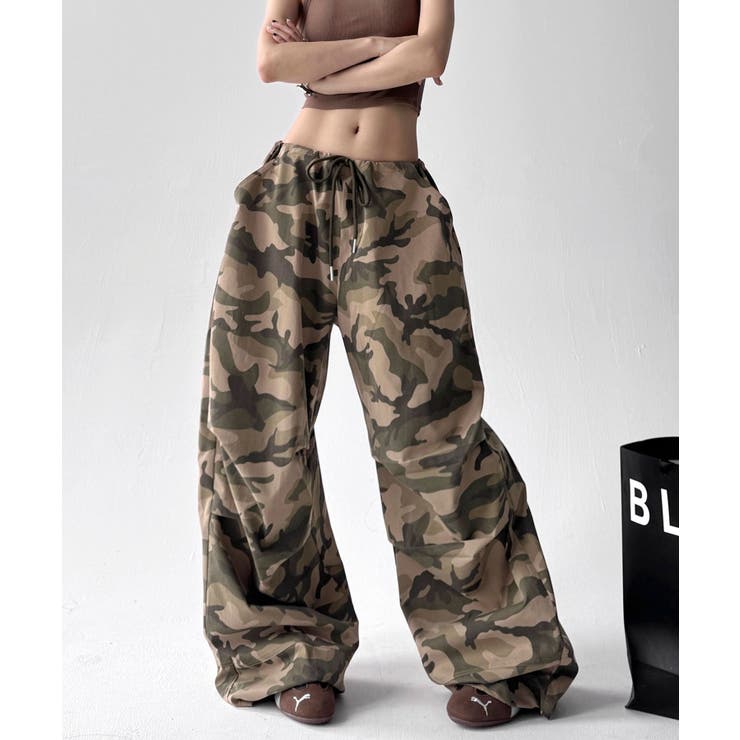 カモフラ柄ドロストワイドパンツ | Axis | 詳細画像3 