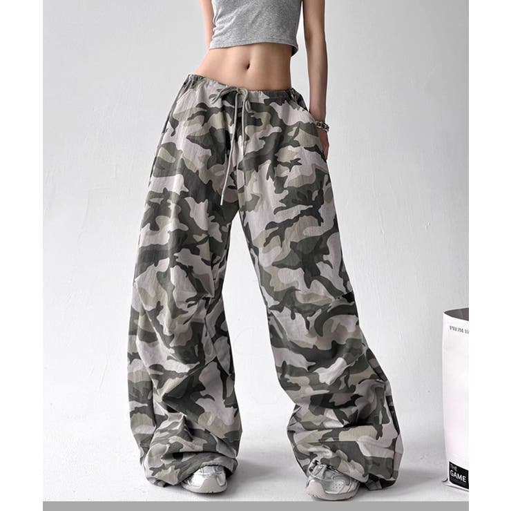 カモフラ柄ドロストワイドパンツ | Axis | 詳細画像4 