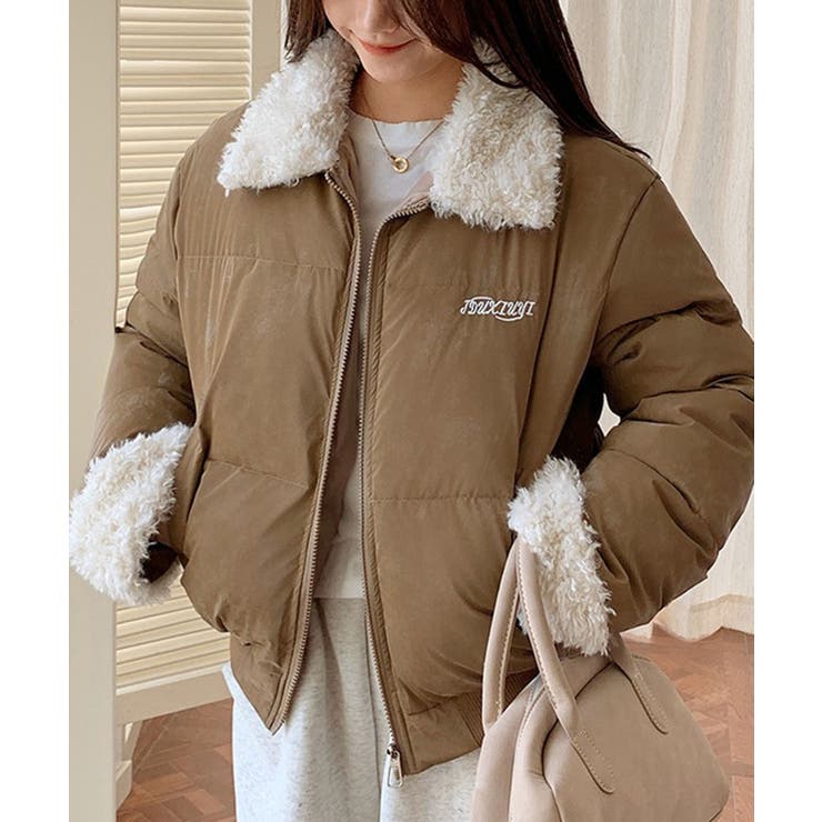 ベージュ | ファー付きジャケット | Axis