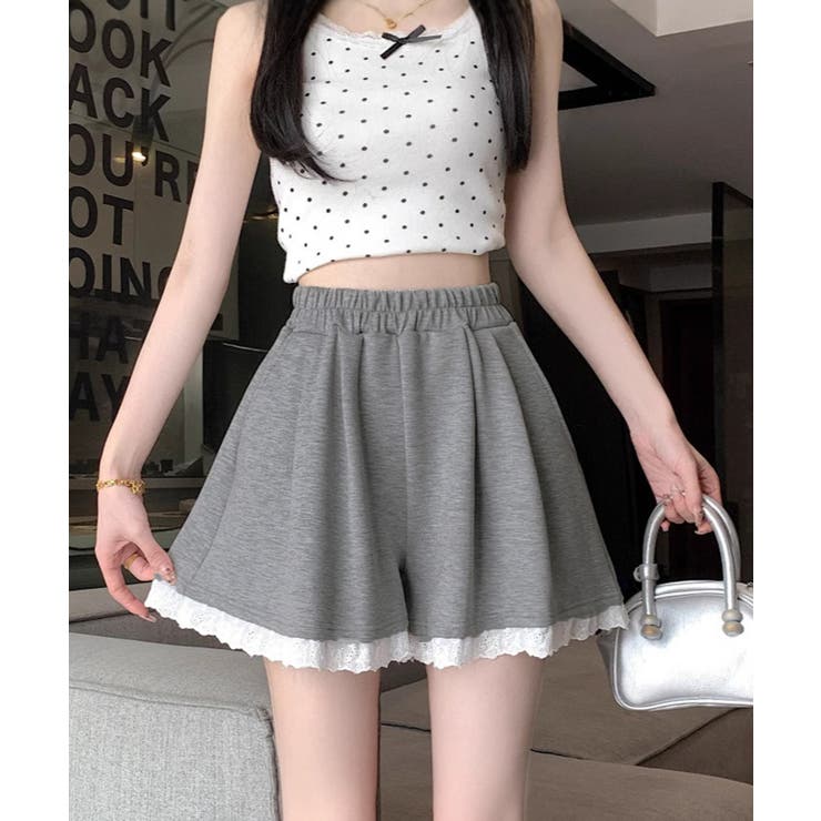 裾レースAラインスウェットハーフパンツ | Axis | 詳細画像3 